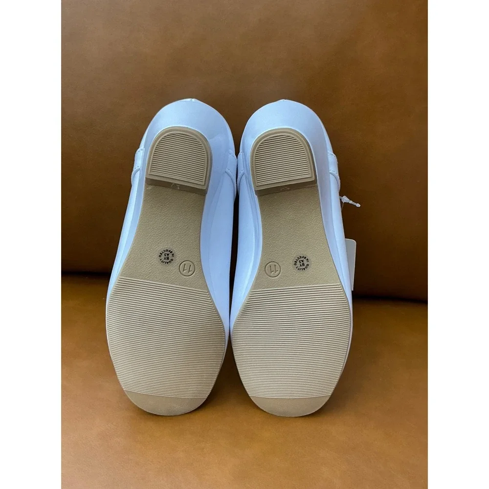 Christie & Jill Mary Jane Wedge Girls 11M White New Rhinestone Heart CJ Heart